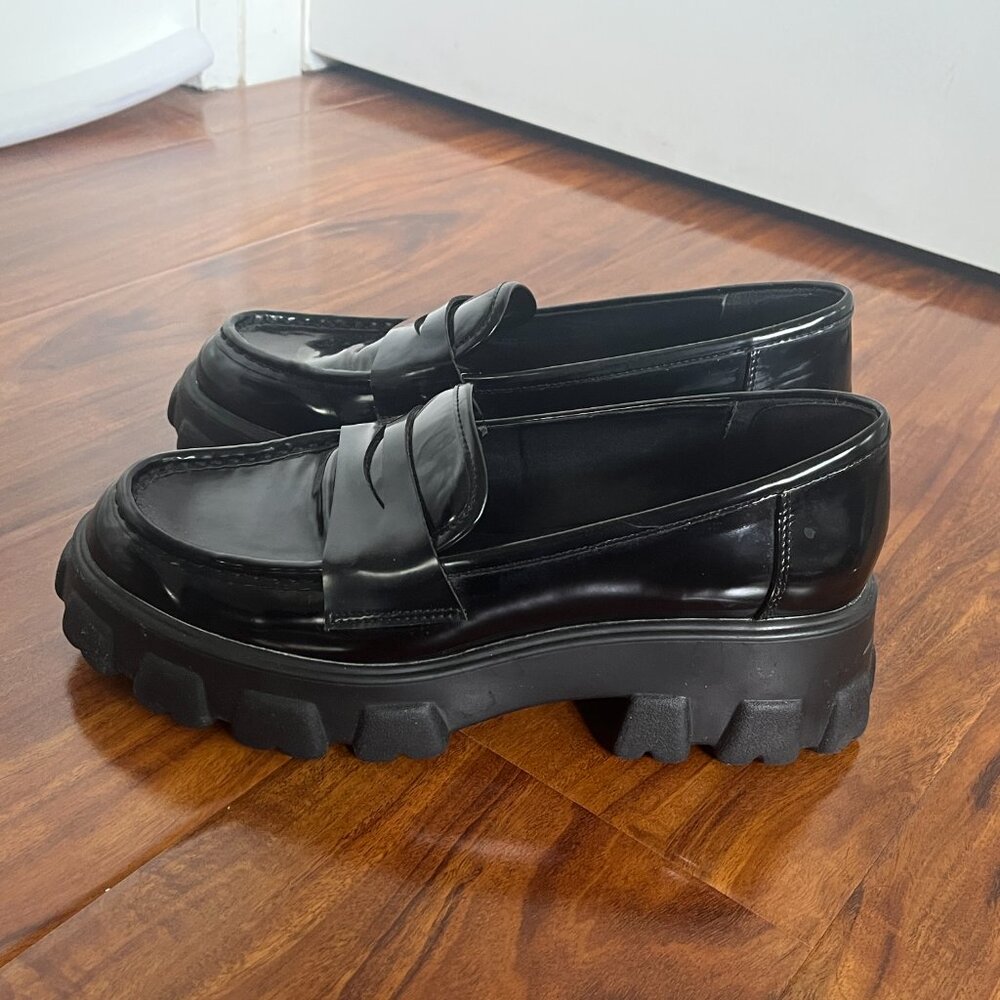 Womens Bar lll PAZP lug Sole chunky loafers Slip On Shoes Black Size 9 NIB - Picture 5 of 9
